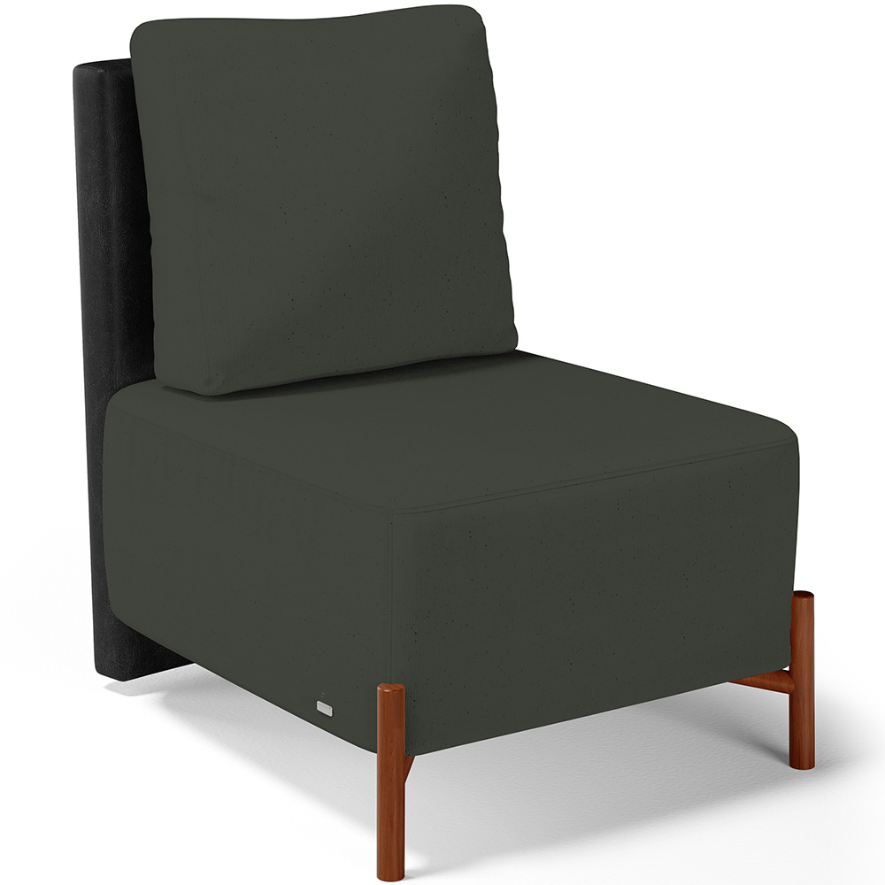 Kit 02 Poltronas Decorativas Sala Estar Living Hungria L02 Couríssimo Preto Linho Verde Musgo - Lyam