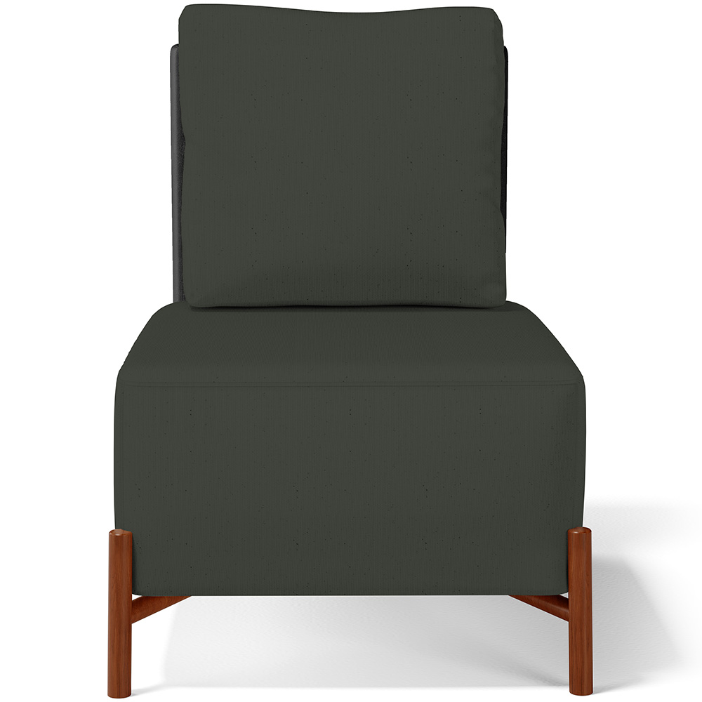 Kit 02 Poltronas Decorativas Sala Estar Living Hungria L02 Couríssimo Preto Linho Verde Musgo - Lyam