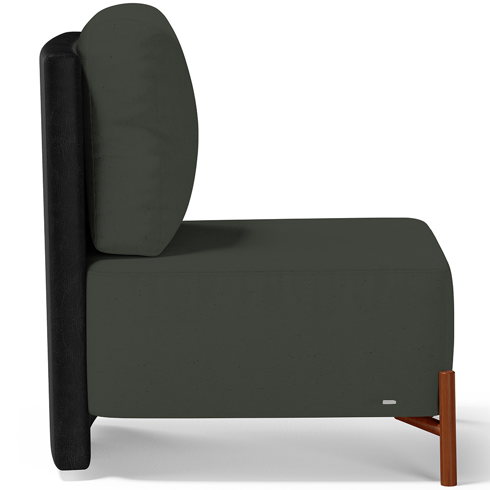 Kit 02 Poltronas Decorativas Sala Estar Living Hungria L02 Couríssimo Preto Linho Verde Musgo - Lyam