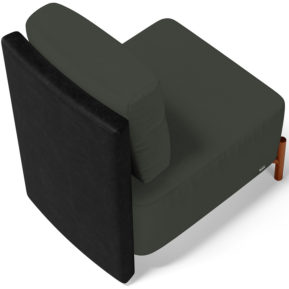 Kit 02 Poltronas Decorativas Sala Estar Living Hungria L02 Couríssimo Preto Linho Verde Musgo - Lyam