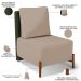 Kit 02 Poltronas Decorativas Sala Estar Living Hungria L02 Couríssimo Verde Linho Bege Escuro - Lyam