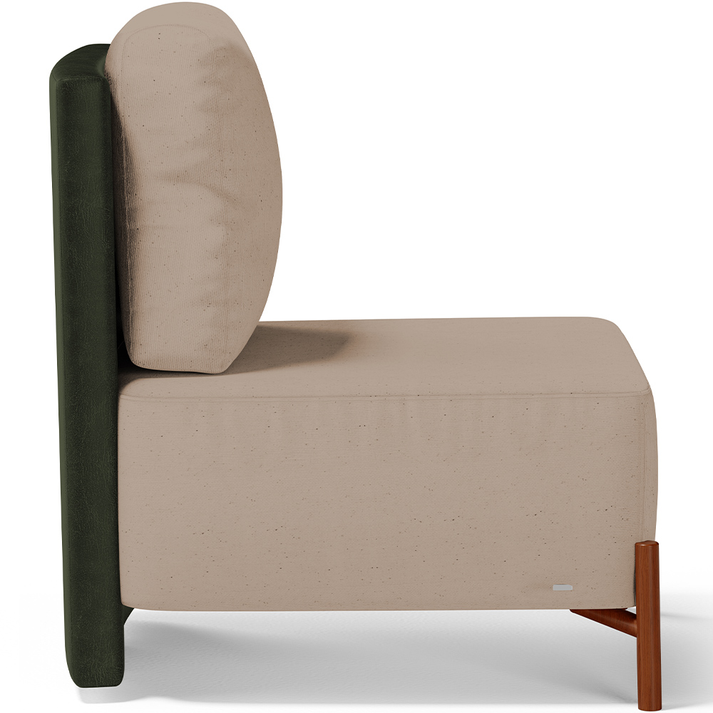 Kit 02 Poltronas Decorativas Sala Estar Living Hungria L02 Couríssimo Verde Linho Bege Escuro - Lyam