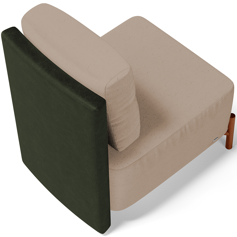 Kit 02 Poltronas Decorativas Sala Estar Living Hungria L02 Couríssimo Verde Linho Bege Escuro - Lyam