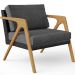 Kit 02 Poltronas Decorativas Sala Estar Pietra L02 Couríssimo Preto Linho Cinza Escuro - Lyam Decor