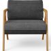 Kit 02 Poltronas Decorativas Sala Estar Pietra L02 Couríssimo Preto Linho Cinza Escuro - Lyam Decor