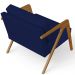 Kit 02 Poltronas Decorativas Sala Pietra Estrutura De Madeira L02 Suede Azul Marinho - Lyam Decor