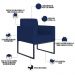 Kit 02 Poltronas Decorativas Sala Recepção Base Fixa Metal Helô L02 Suede Azul Marinho - Lyam Decor