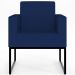 Kit 02 Poltronas Decorativas Sala Recepção Base Fixa Metal Helô L02 Suede Azul Marinho - Lyam Decor