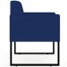 Kit 02 Poltronas Decorativas Sala Recepção Base Fixa Metal Helô L02 Suede Azul Marinho - Lyam Decor