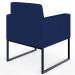 Kit 02 Poltronas Decorativas Sala Recepção Base Fixa Metal Helô L02 Suede Azul Marinho - Lyam Decor