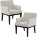 Kit 02 Poltronas Decorativas Sala de Estar Base Preto Beatriz W01 Bouclê Creme - Lyam Decor