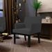 Kit 02 Poltronas Decorativas Sala de Estar Base Preto Beatriz W01 Bouclê Preto - Lyam Decor