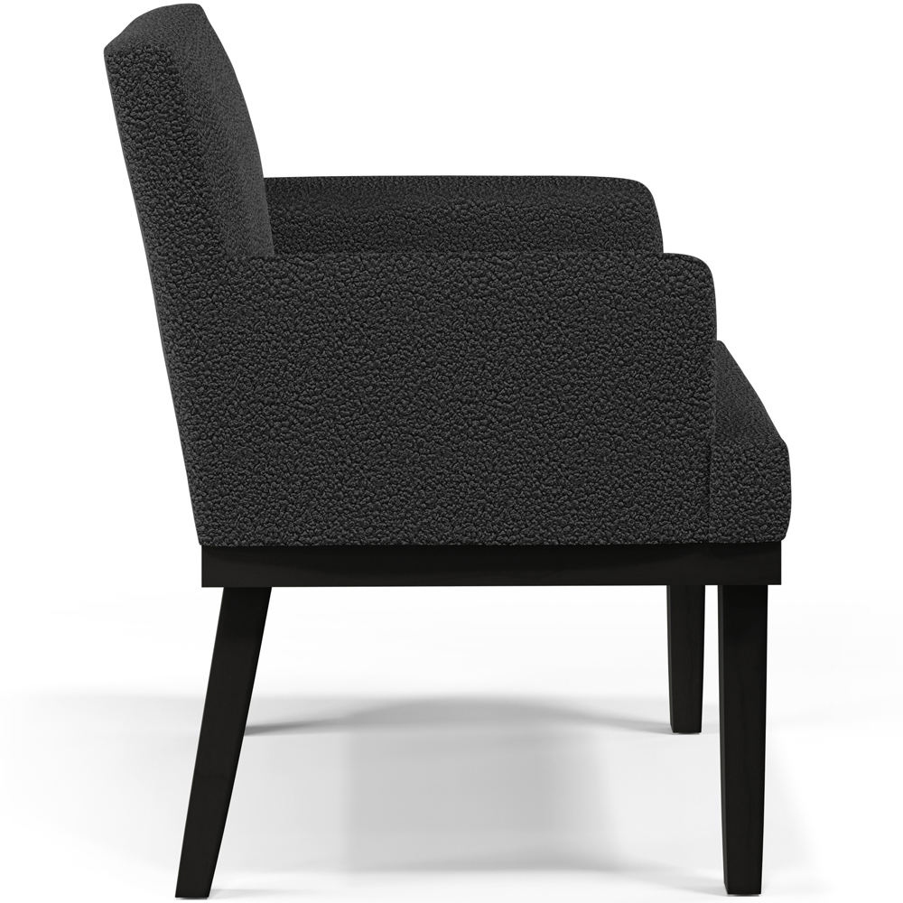 Kit 02 Poltronas Decorativas Sala de Estar Base Preto Beatriz W01 Bouclê Preto - Lyam Decor