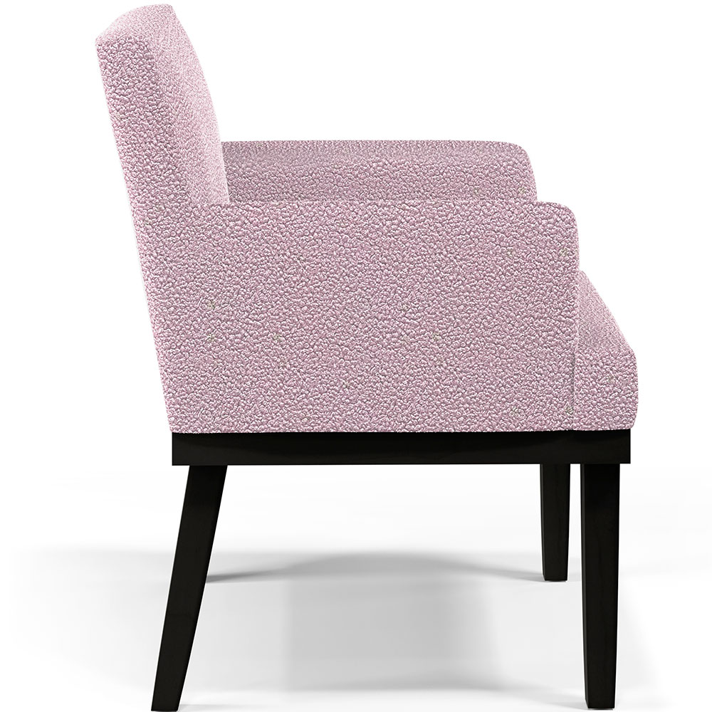 Kit 02 Poltronas Decorativas Sala de Estar Base Preto Beatriz W01 Bouclê Rosê - Lyam Decor