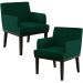 Kit 02 Poltronas Decorativas Sala de Estar Base Preto Beatriz W01 Bouclê Verde - Lyam Decor