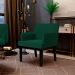Kit 02 Poltronas Decorativas Sala de Estar Base Preto Beatriz W01 Bouclê Verde - Lyam Decor