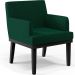 Kit 02 Poltronas Decorativas Sala de Estar Base Preto Beatriz W01 Bouclê Verde - Lyam Decor