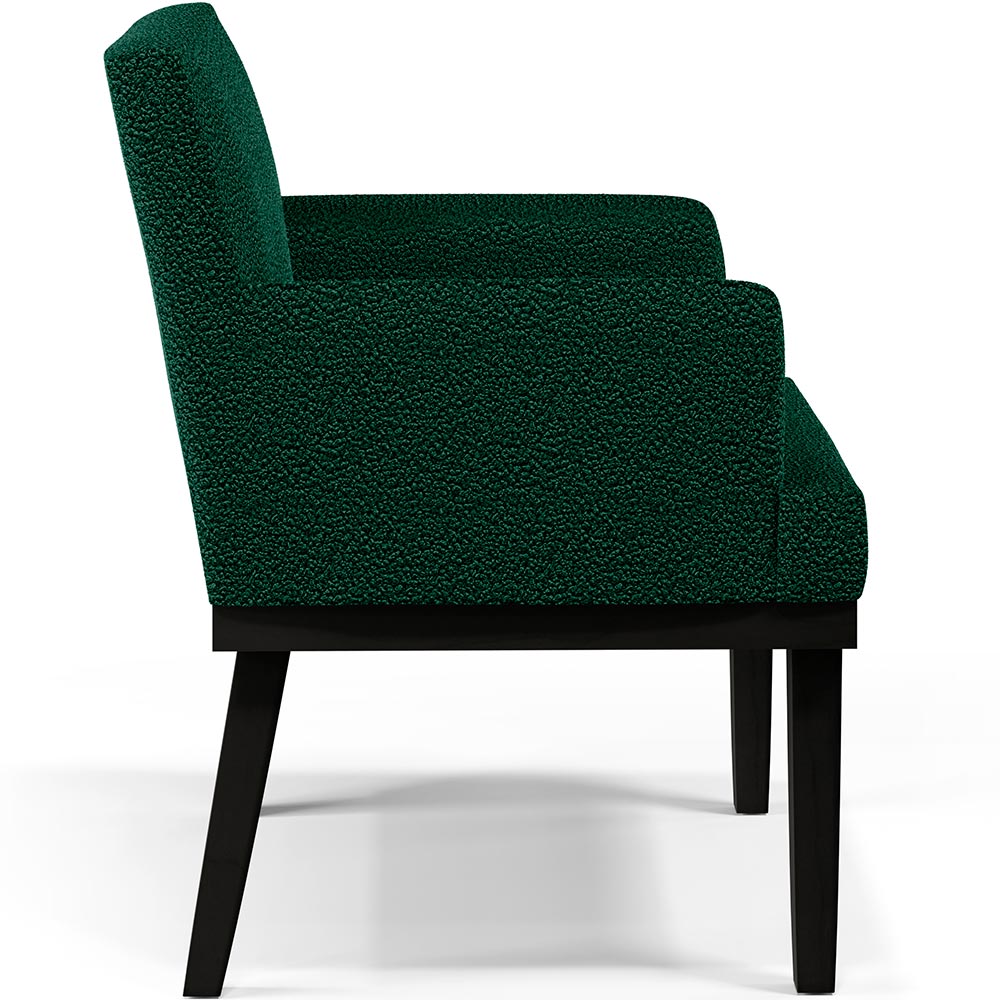 Kit 02 Poltronas Decorativas Sala de Estar Base Preto Beatriz W01 Bouclê Verde - Lyam Decor