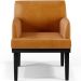Kit 02 Poltronas Decorativas Sala de Estar Base Preto Beatriz W01 Couríssimo Whisky - Lyam Decor