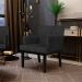 Kit 02 Poltronas Decorativas Sala de Estar Base Preto Beatriz W01 Linho Chumbo - Lyam Decor
