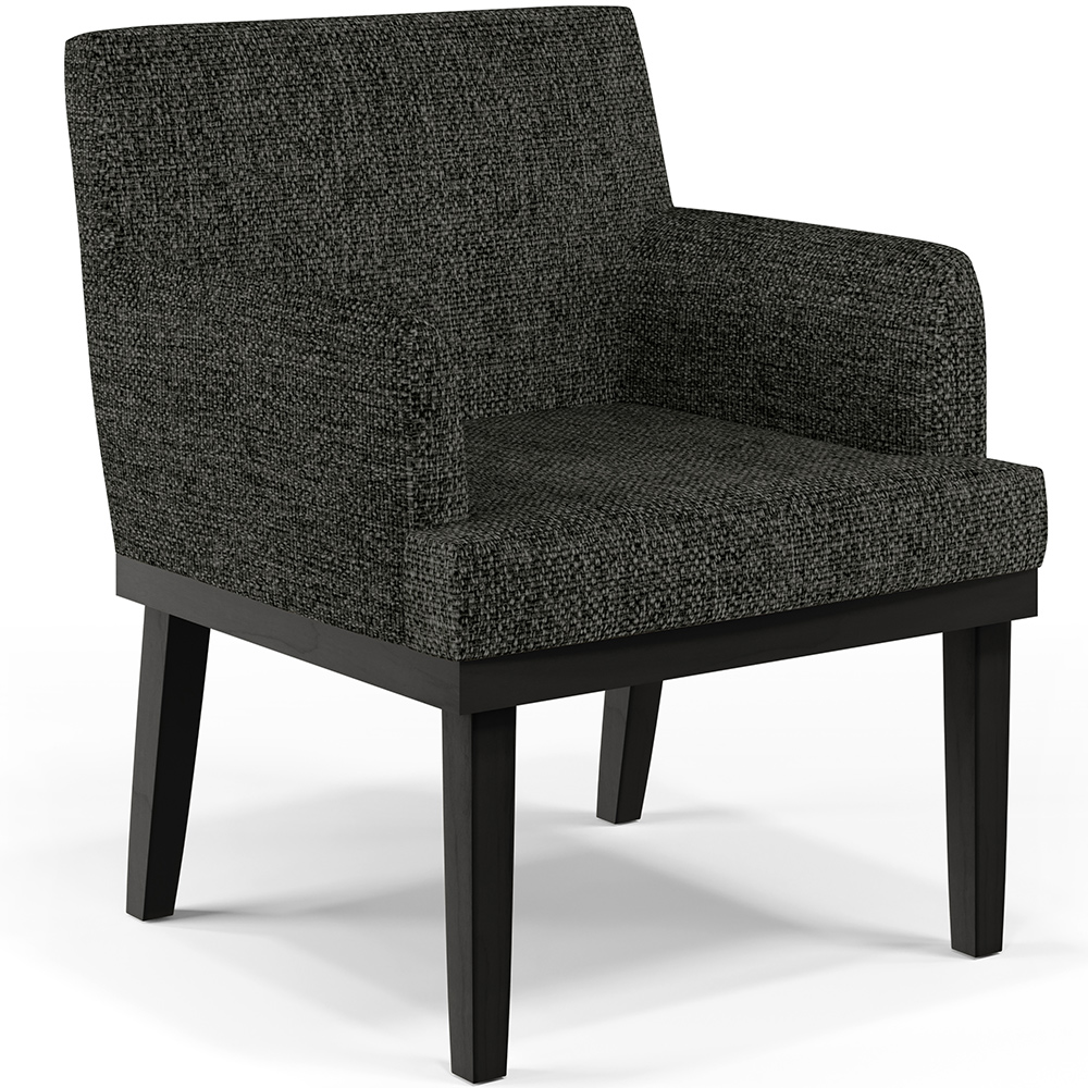 Kit 02 Poltronas Decorativas Sala de Estar Base Preto Beatriz W01 Linho Chumbo - Lyam Decor