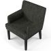 Kit 02 Poltronas Decorativas Sala de Estar Base Preto Beatriz W01 Linho Chumbo - Lyam Decor