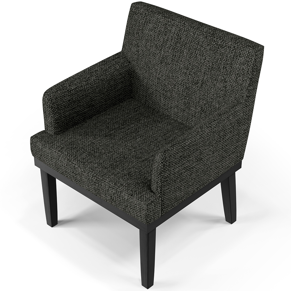 Kit 02 Poltronas Decorativas Sala de Estar Base Preto Beatriz W01 Linho Chumbo - Lyam Decor