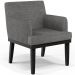 Kit 02 Poltronas Decorativas Sala de Estar Base Preto Beatriz W01 Linho Cinza Escuro - Lyam Decor