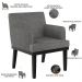 Kit 02 Poltronas Decorativas Sala de Estar Base Preto Beatriz W01 Linho Cinza Escuro - Lyam Decor