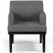 Kit 02 Poltronas Decorativas Sala de Estar Base Preto Beatriz W01 Linho Cinza Escuro - Lyam Decor