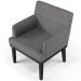 Kit 02 Poltronas Decorativas Sala de Estar Base Preto Beatriz W01 Linho Cinza Escuro - Lyam Decor