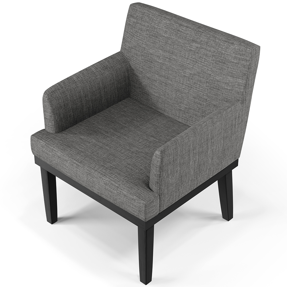 Kit 02 Poltronas Decorativas Sala de Estar Base Preto Beatriz W01 Linho Cinza Escuro - Lyam Decor