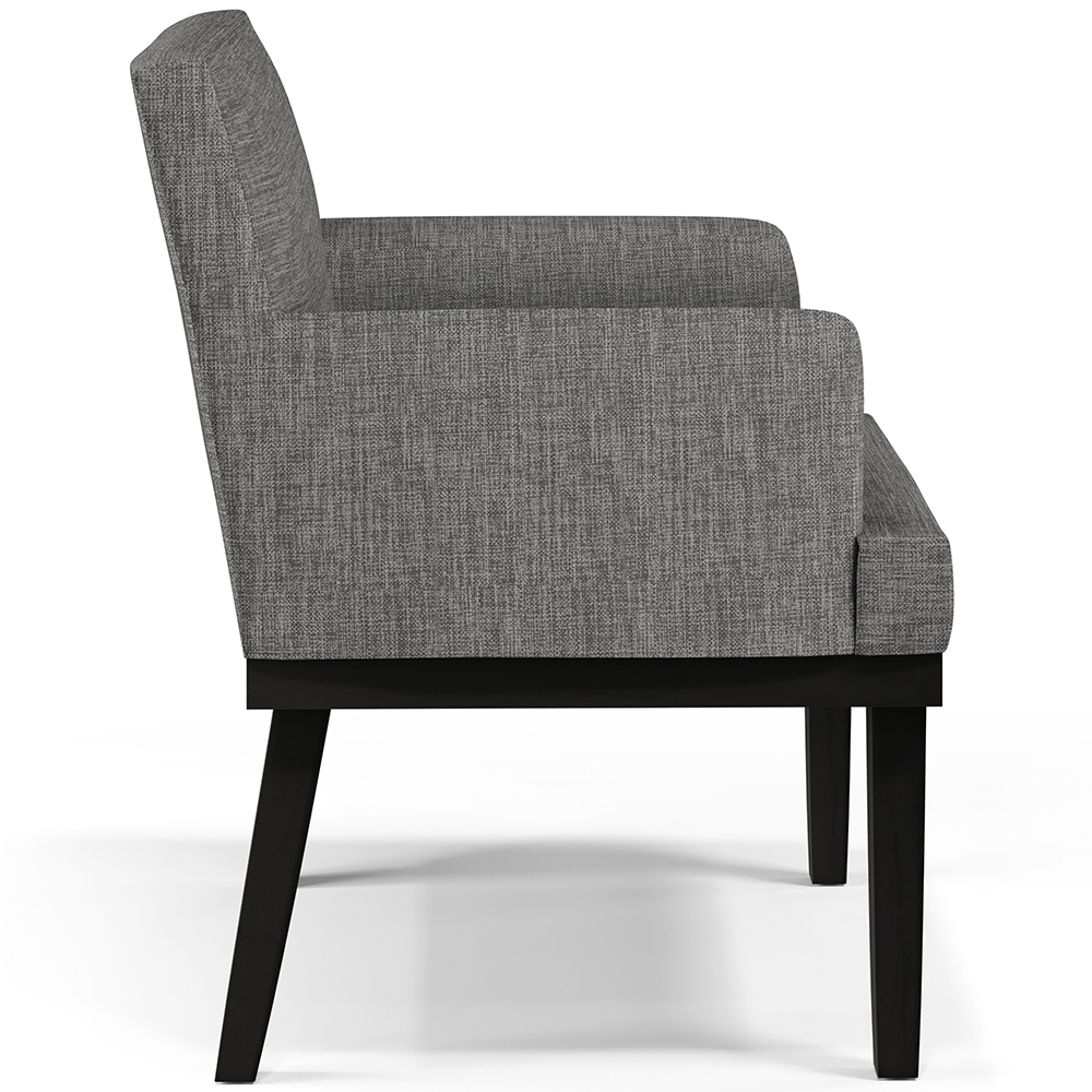 Kit 02 Poltronas Decorativas Sala de Estar Base Preto Beatriz W01 Linho Cinza Escuro - Lyam Decor