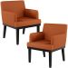 Kit 02 Poltronas Decorativas Sala de Estar Base Preto Beatriz W01 Tecido Terracota - Lyam Decor
