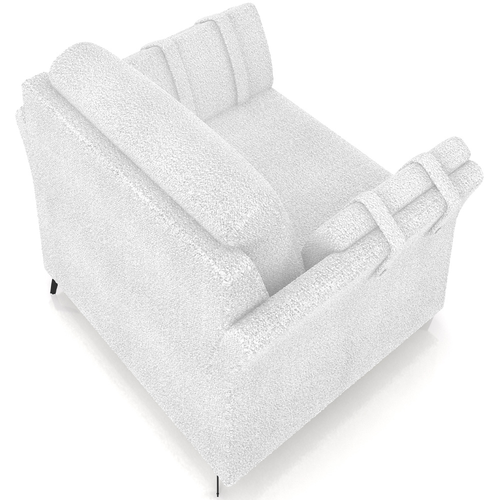 Kit 02 Poltronas Decorativas Sala de Estar Álamo M03 Bouclê Branco - Lyam Decor