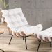 Kit 02 Poltronas Decorativas Sala de Estar Costela L04 Couro Branco - Lyam Decor