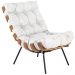 Kit 02 Poltronas Decorativas Sala de Estar Costela L04 Couro Branco - Lyam Decor