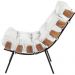 Kit 02 Poltronas Decorativas Sala de Estar Costela L04 Couro Branco - Lyam Decor