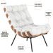 Kit 02 Poltronas Decorativas Sala de Estar Costela L04 Couro Branco - Lyam Decor