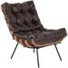 Kit 02 Poltronas Decorativas Sala de Estar Costela L04 Couro Marrom Café - Lyam Decor