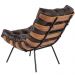 Kit 02 Poltronas Decorativas Sala de Estar Costela L04 Couro Marrom Café - Lyam Decor