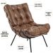 Kit 02 Poltronas Decorativas Sala de Estar Costela L04 Couro Mel - Lyam Decor