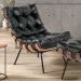 Kit 02 Poltronas Decorativas Sala de Estar Costela L04 Couro Preto - Lyam Decor