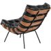 Kit 02 Poltronas Decorativas Sala de Estar Costela L04 Couro Preto - Lyam Decor