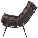 Kit 02 Poltronas Decorativas Sala de Estar Costela Preto L04 Couro Marrom Café - Lyam Decor