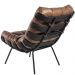 Kit 02 Poltronas Decorativas Sala de Estar Costela Preto L04 Couro Mel - Lyam Decor