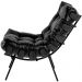 Kit 02 Poltronas Decorativas Sala de Estar Costela Preto L04 Couro Preto - Lyam Decor