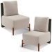 Kit 02 Poltronas Decorativas Sala de Estar Living  Hungria L02 Couríssimo Verde Bouclê Creme - Lyam