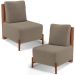Kit 02 Poltronas Decorativas Sala de Estar Living Hungria L02 Couríssimo Camel Bouclê Bege - Lyam