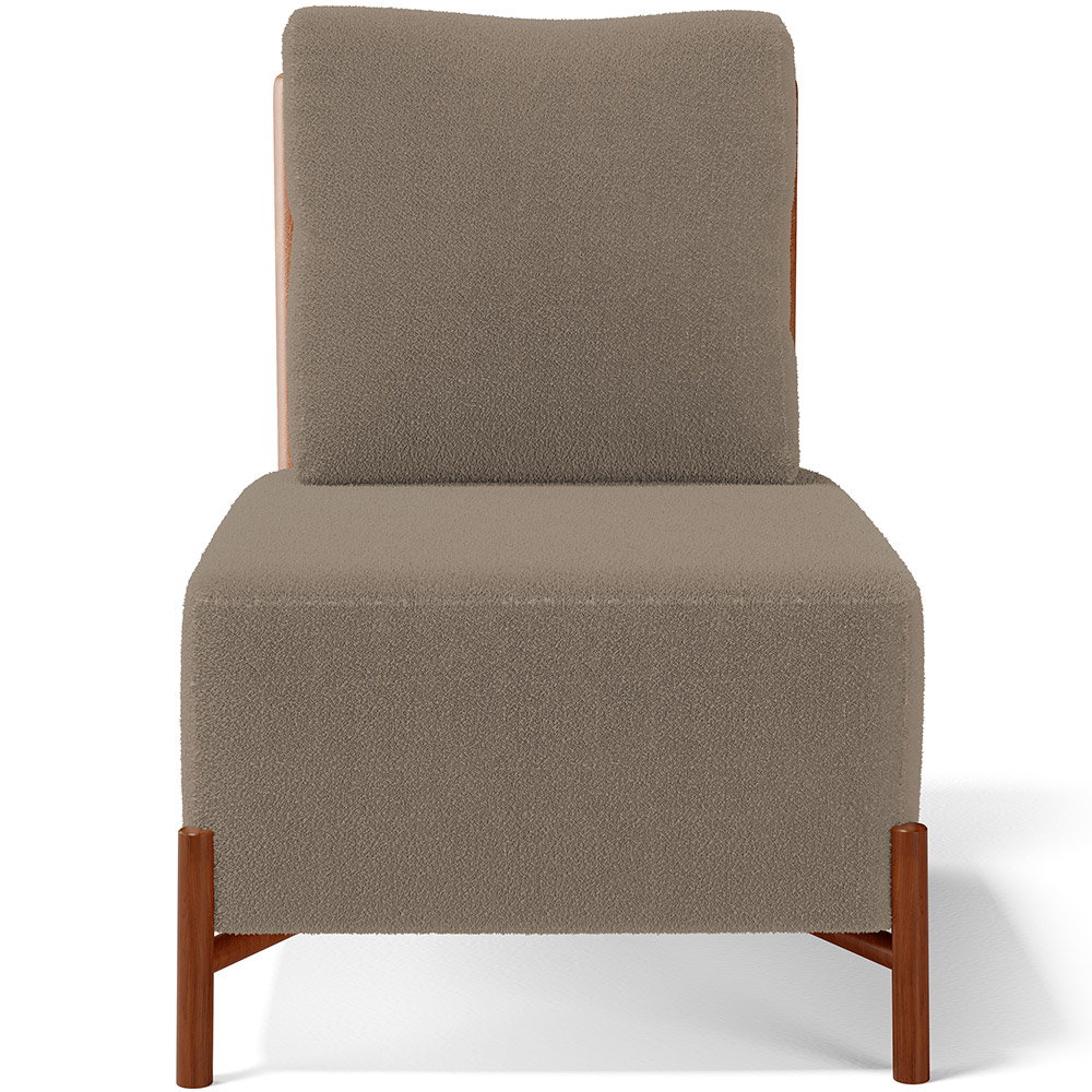 Kit 02 Poltronas Decorativas Sala de Estar Living Hungria L02 Couríssimo Camel Bouclê Bege - Lyam